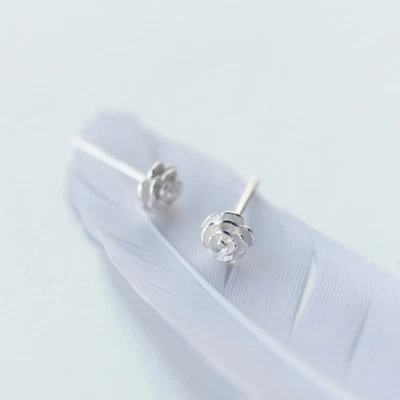 Ohrstecker Kleine Rose Sterling Silber 925 für Damen Mädchen Ohrringe - Bild 1 von 4