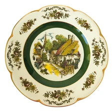 Ascot Service Plate Charger by Wood & Sons England Quaint Village Scene 10-5/8"