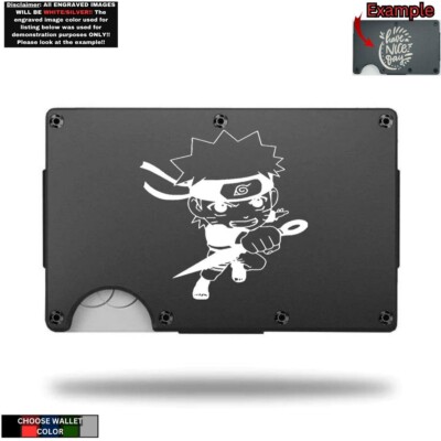 Naruto Uzumaki Chibi Anime Laser Engraved Onto An Aluminum Wallet