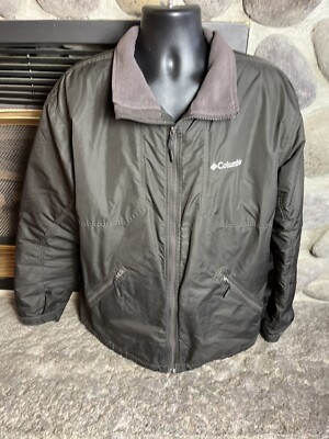 Columbia Jacket Mens XL Brown Full Zip Up Fleece Insulated RN #69724  Excellent