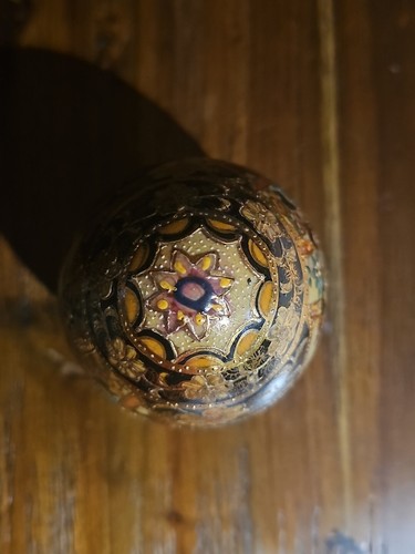 Vintage Satsuma Egg Handpainted Gold Geisha Stamped 20 - 4.5” Collectible - Picture 7 of 7