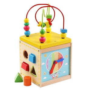 wooden toy activity cube