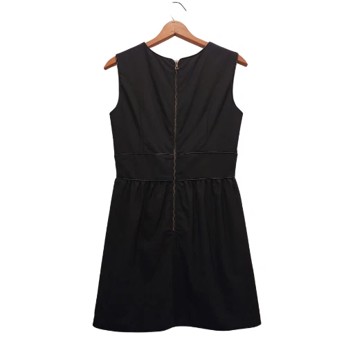 Vestido de lana Jenni Kayne para mujer talla 6 negro cremallera trasera sin mangas cuello redondo Foto 2 de 4