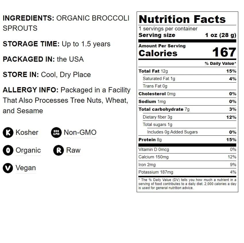 Organic Broccoli Sprouts Powder - Non-GMO, Kosher, Raw, Vegan - by Food To Live - Image 4 of 4