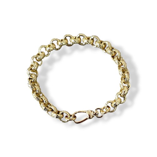 9ct Gold Guilded Babies Patterned Belcher Bracelet Boys Girls 5" 6mm Diamond Cut - Picture 2 of 10