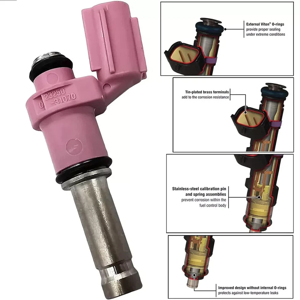 X6 NEW OEM DENSO Fuel Injectors 2007 2008 2009 2010 2011 Lexus GS450H 3.5L V6 - Image 3 of 4