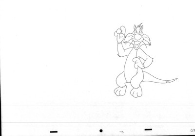 WARNER BROS Animation Art Cel Production Drawing SYLVESTER CAT #16