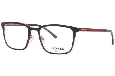 Morel OGA 10205O NR10 Titanium Eyeglasses Frame Men's Black/Red Full Rim 56mm