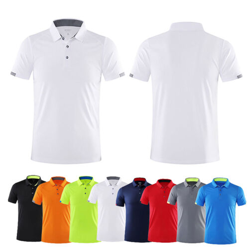 Men Short Sleeve T-Shirt Casual Sport Tops Quick Dry Jerseys Shirt Golf Tennis  - Picture 1 of 34