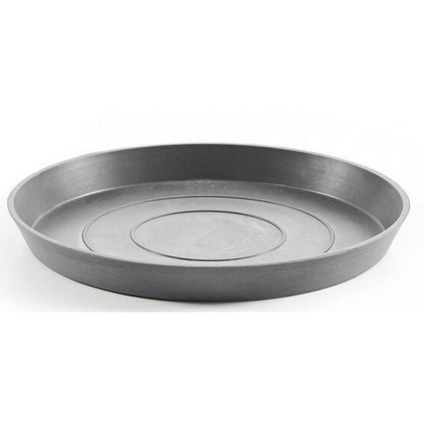 Ecopots Kunststoff Blumentopf Untersetzer Rund Grau Ø 36,5 X H 3,5 Cm L-image