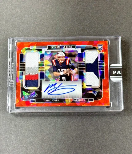 2021 Panini One MAC JONES Formula One Red Prizm 2023 Black Box RC Patch AUTO 1/1