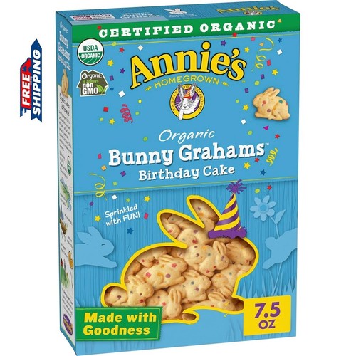 Annie's Organic Birthday Cake Bunny Graham Snacks, 7.5 oz