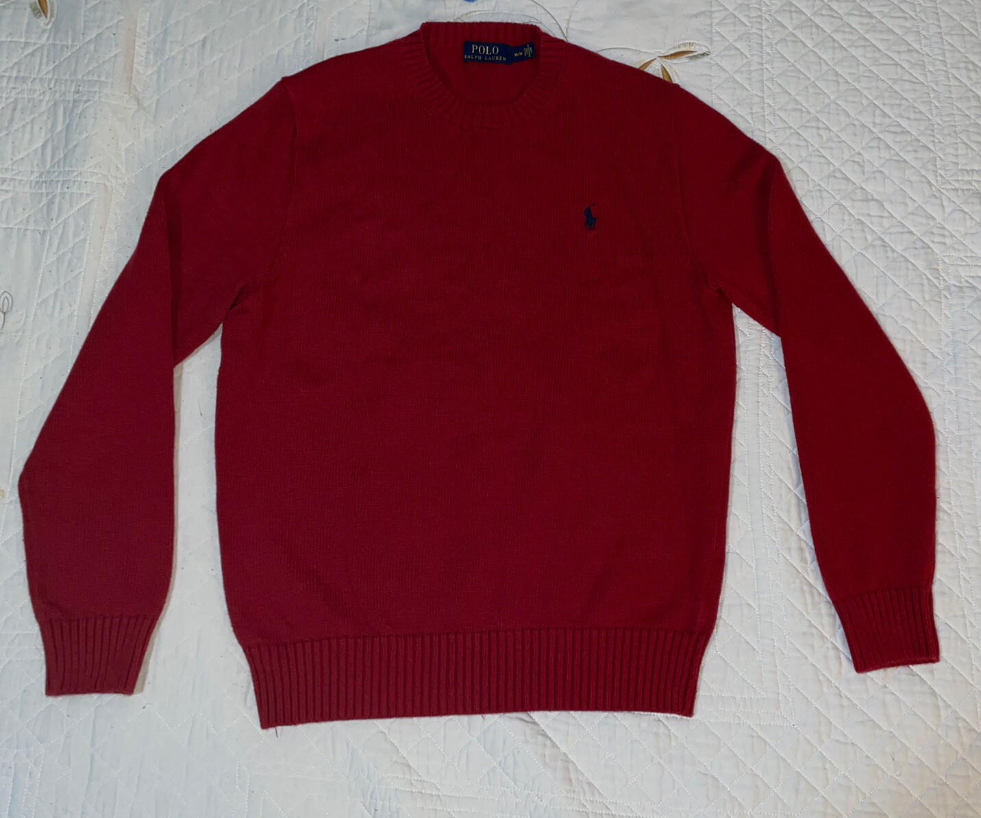 Polo Ralph Lauren Felpa Uomo Media Rosso Pony Maglia Pullover Manica Lunga