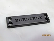 BURBERRY 1 TAG, ZIPPER PULL CHARM blackish DARK SILVER tone metal ,  30X8mm