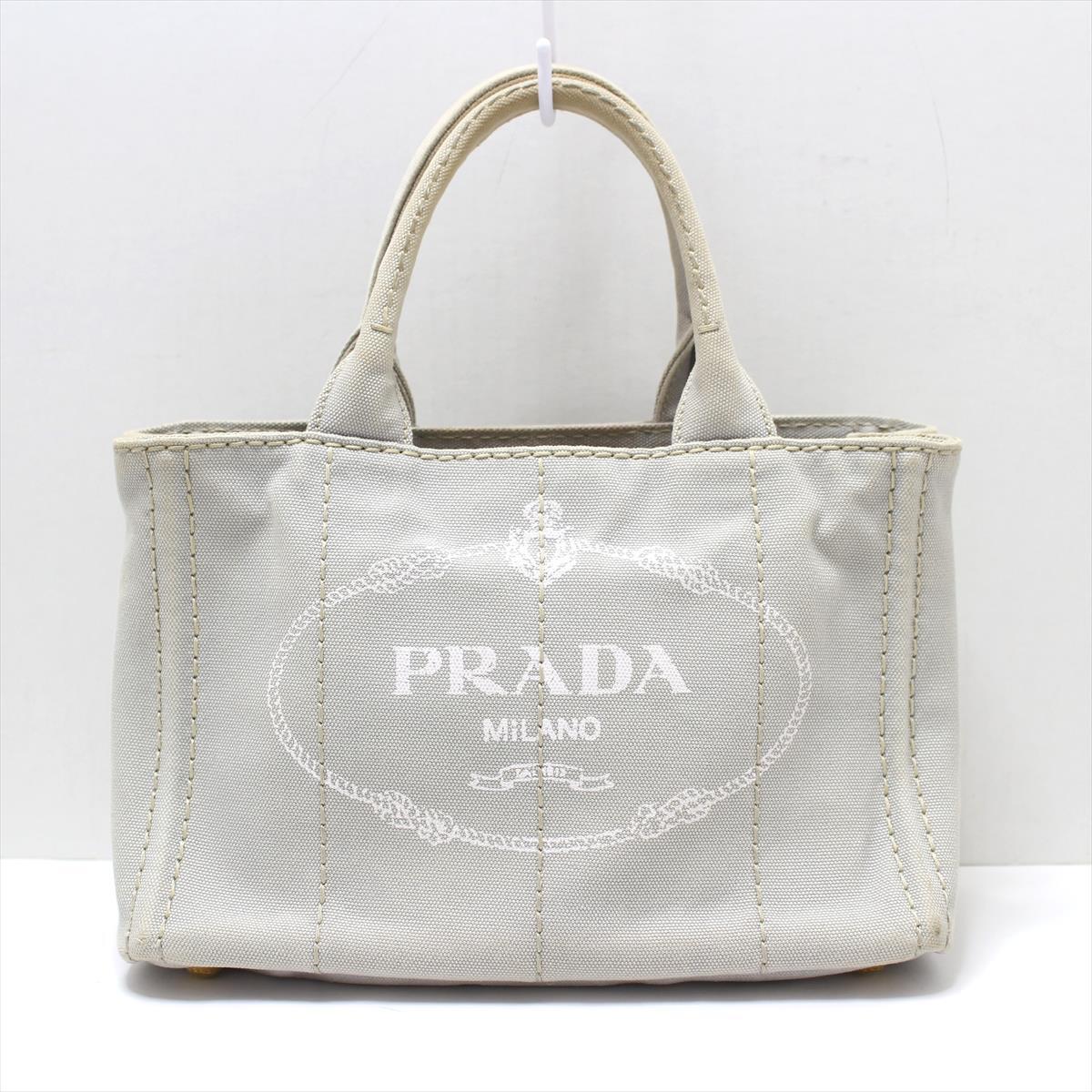 Auth PRADA Canapa 1BG439 Nube (light gray) Canvas - Tote Bag 