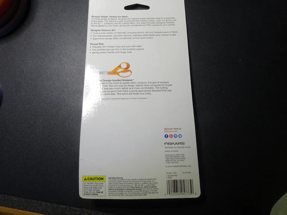 Fiskars 8 Inch Scissor and Thread Snip Sharper Blades Beautiful Designer Set - Image 2 of 2