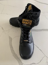 Botas de protección Pro Cliff para mujer talla 7 cordones negros punta de acero usadas en excelente estado
