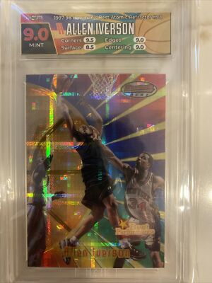   1997-98 Bowman s Best Atomic Refractor Allen Iverson #98 Graded 9 Custom Slab
