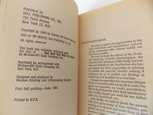 Have a Baby My Wife Had a Cigar by Stan & Jan Berenstain (PB 1961) Dell D427 1st - Imagen 3 de 11