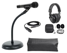 Audio Technica 1-Person PC Podcasting Podcast Microphone Gooseneck Headphones