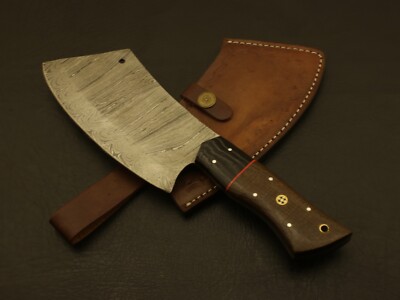 Custom Hand Forged Damascus Steel Cleaver / Chopper Kitchen Knife