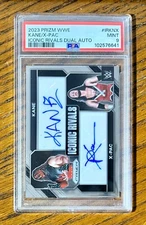 2023 WWE PANINI PRIZM KANE / X-PAC ICONIC RIVALS DUAL AUTOGRAPH # /25 PSA 9 MINT