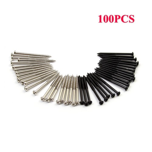 100x CR/BL P90 Tonabnehmerschrauben Tonabnehmer Höhenverstellschrauben 2,6x36mm für Gitarre - Bild 1 von 14