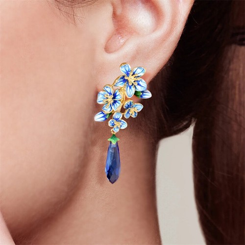 Gorgeous 18k Yellow Gold Plated Drop Earrings Cubic Zircon Women Jewelry A Pair - Bild 5 von 6