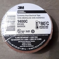 3M Economy Vinyl Electrical Tape 1400C Brown 3/4" x 60' x 7 mil