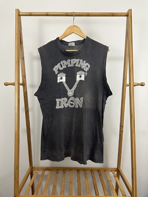 HARLEY-DAVIDSON PUMPING IRON Tシャツ VTG 80s Harley-Davidson Pumping Iron Twin Engine Faded Sleeveless