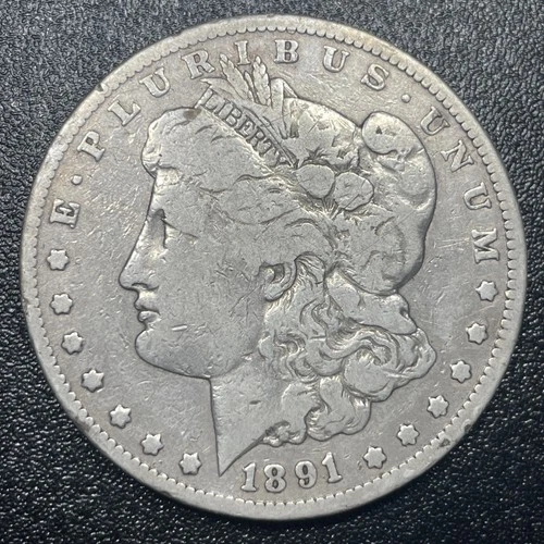 1891-CC Morgan Silver Dollar $1 Fine Semi-Key Date Carson City