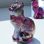 Vintage Mosser Sitting Cat Figurine ~ Amethyst Purple Carnival ~ *FLAW READ*
