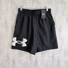 Under Armour Shorts Mens Medium Black UA Tech Graphic Loose Fit Gym Lightweight