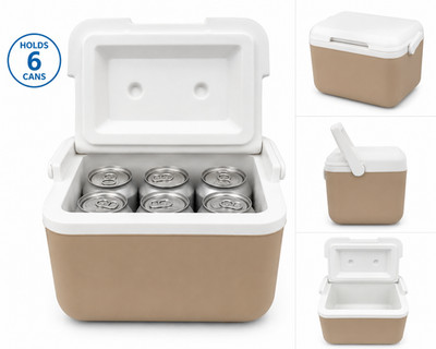 Cooler Hard case, Beige, Six Pack, 5 Liter, New