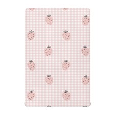 52x28 Inch Plaid Strawberry Pink Fitted Crib Sheet Stretchy Mini Mattress