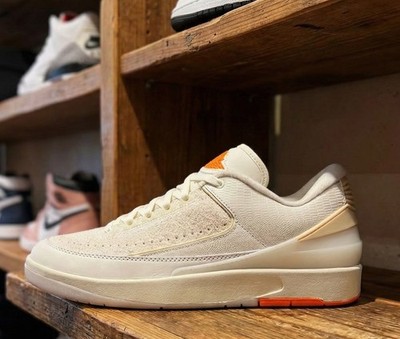 Nike Air Jordan 2 Retro Low x Shelflife DV7128-110 White Sail Light Bone Uk 3,5