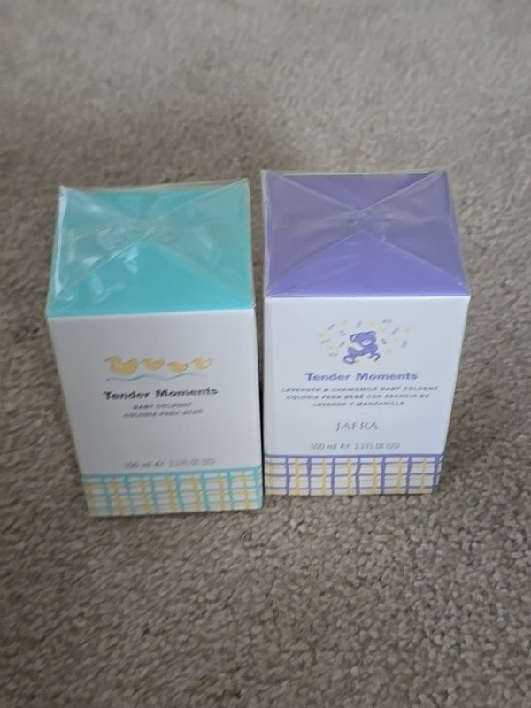 (2) Vintage Jafra Tender Moments,  BABY cologne, cream, SETS FOR BABY OR TODDLER