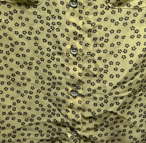 Cabi 5340 Size Small Yellow Floral Collared Front pockets Sleeveless Button - Picture 4 of 8
