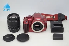 Canon EOS Kiss X50 / Rebel T3 / 1100D Camera Red w/ EF-S 18-55mm IS II #251112b