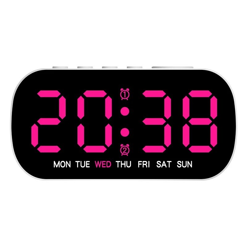 Electric Digital Alarm Clock LED Large Display Battery Backup Snooze Dual Alarm