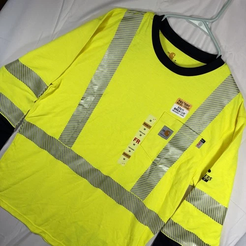 Carhartt FR Hi Vis Class 3 Long Sleeve Shirt Men's M 102905 NWT CAT 2 - product listing photo