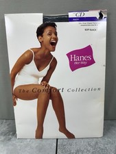 Hanes Her Way Comfort Collection Silky Sheer Shaper Pantyhose Size CD Soft Black