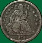 1838 Large Stars, No Drapery Seated Liberty Dime Fine F Coin #38856