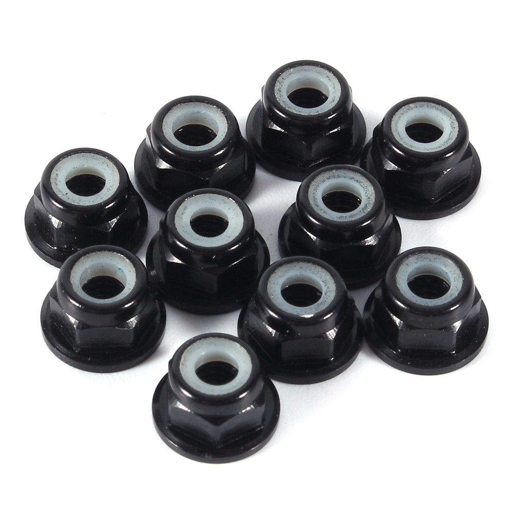 10Pcs M3 Nylon Insert SelfLock Aluminum Nuts Hex Lock Nut Black KRI✈️