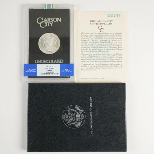 1881-CC GSA Morgan Dollar $1 MS62 NGC w/ Box & COA 31655