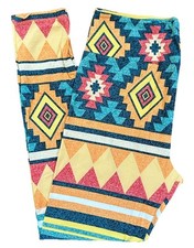 TC Lularoe Leggings Aztec Southwestern Mayan Tribal Orange Blue NEW 258909