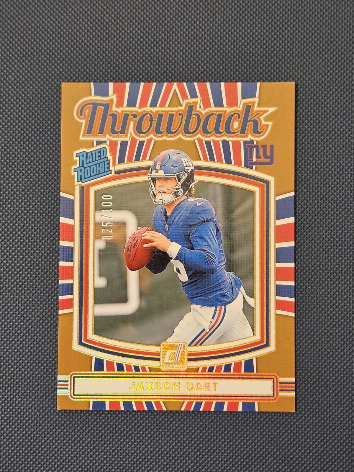 2025 Donruss Throwback Rated Rookie #41 Jaxson Dart RC /100