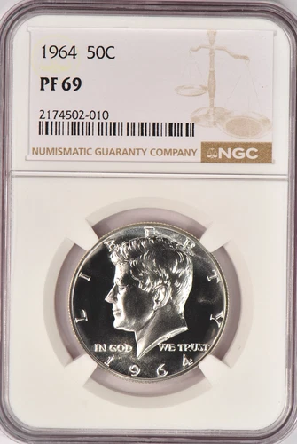 1964 Kennedy Half Dollar Proof NGC PF 69 PR69 Gem Silver Coin 50C