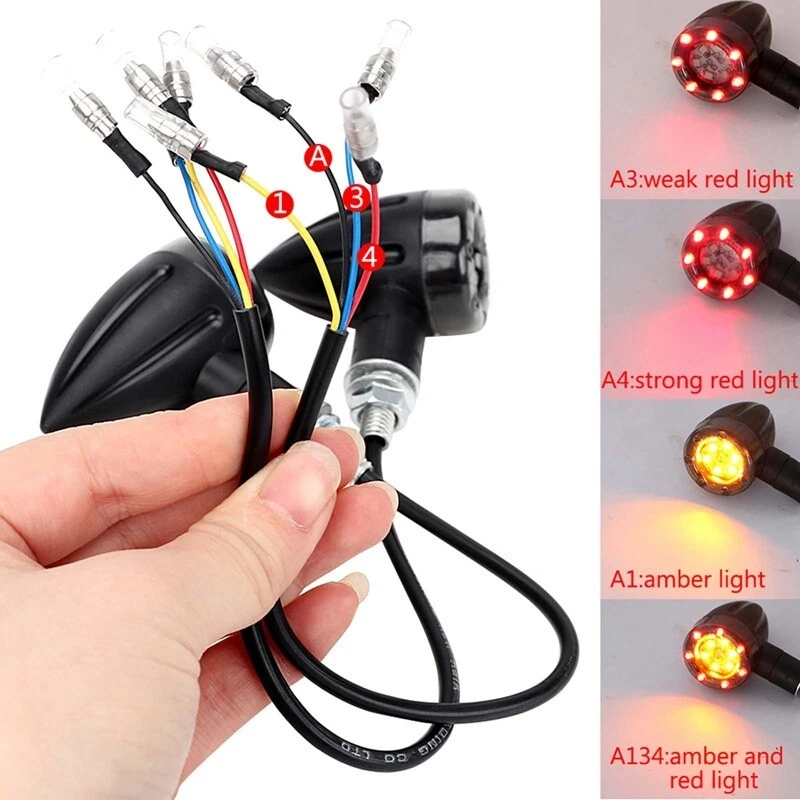 4x Luz LED intermitente para motocicleta Honda Shadow VT 600 700 750 1100 VTX1300 Foto 4 de 4