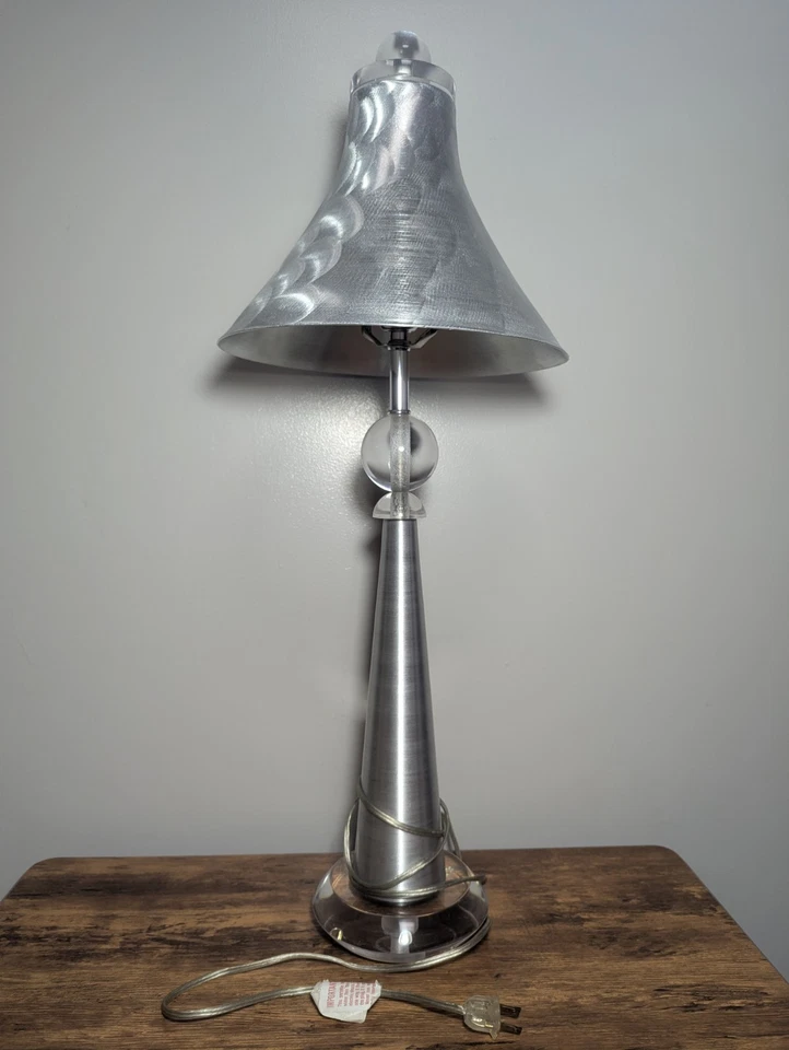 Modern Luxury Hand-Forged Aluminum Acrylic Table Lamp， Non-Slip Noise-Free Base, - Image 3 of 4